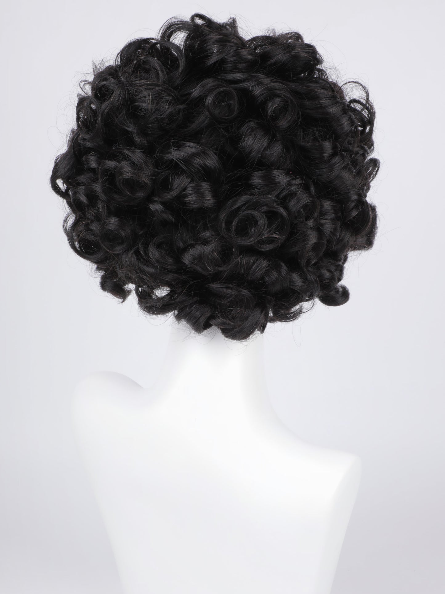 Short Curly Bob Wig – Dark Brown/Natural Black Human Hair Wig with Voluminous Curls for Natural Style