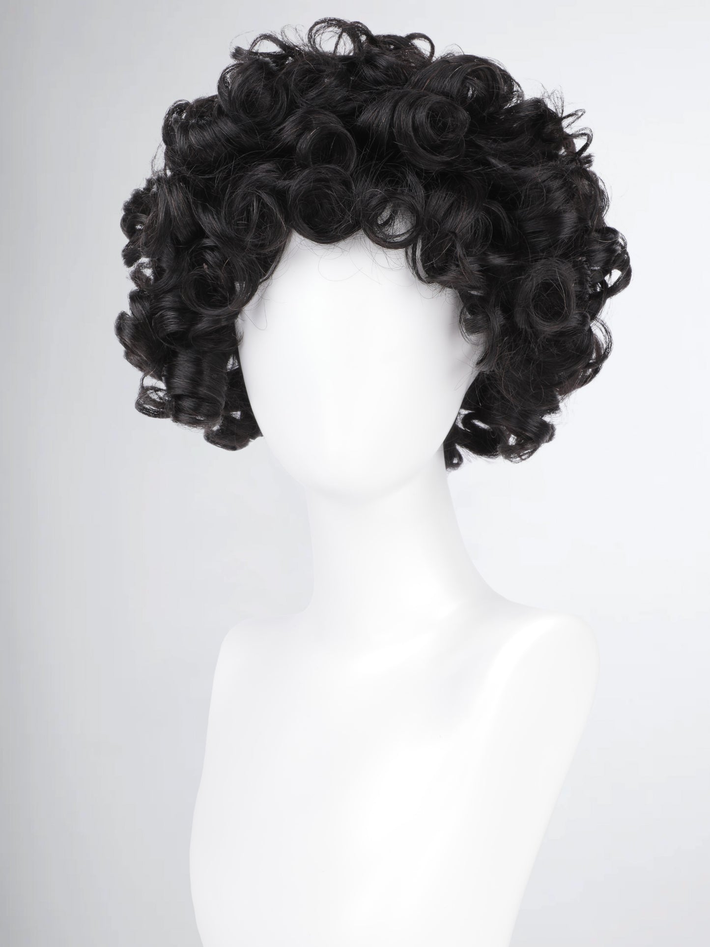 Short Curly Bob Wig – Dark Brown/Natural Black Human Hair Wig with Voluminous Curls for Natural Style