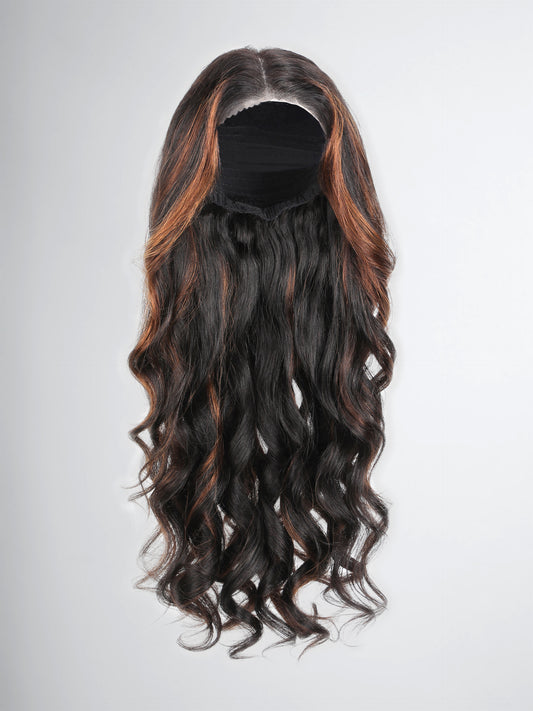 Fall Look Full Look! 200% Density Ombre Brown Highlights Body Wave Wig