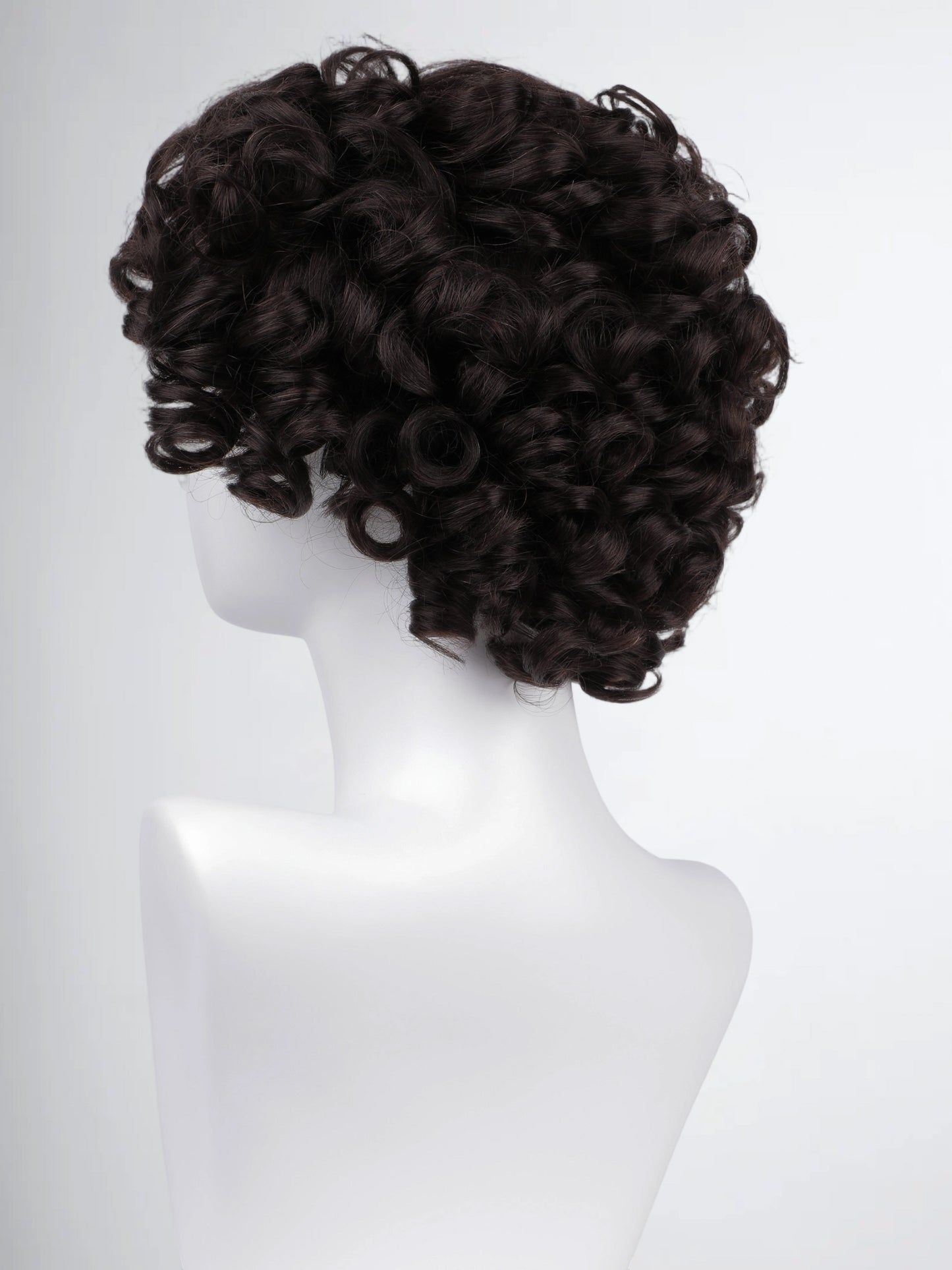 Short Curly Bob Wig – Dark Brown/Natural Black Human Hair Wig with Voluminous Curls for Natural Style